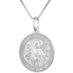 Picture of 18mm Sterling Silver St Barbara Medal Necklace 3/4 inch Round Nickel Free Italy
