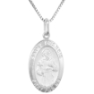 Picture of 23mm Sterling Silver St Francis Medal Necklace 7/8 inch Oval Nickel Free Italy