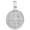 Picture of 20mm Sterling Silver St Benedict Medal Necklace for Men & Women 13/16 inch Round Italy 16-24 inch
