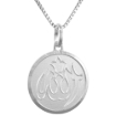 Picture of Sterling Silver Allah Medal Necklace 3/4 inch Round Italy