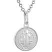 Picture of 19mm Sterling Silver St Benedict Medal Necklace for Women & Men 3/4 inch Round Italy 16-24 inch
