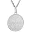 Picture of 12mm Dainty Sterling Silver St Benedict Medal Necklace for Women & Men 1/2 inch Round Italy 16-24 inch