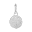 Picture of Very Tiny 8mm Sterling Silver St Benedict Medal Necklace for Women & Men 5/16 inch Round Italy 16-24 inch
