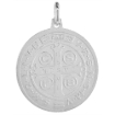 Picture of 24mm Sterling Silver St Benedict Medal Necklace for Men & Women 15/16 inch Round Italy 16-24 inch