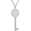 Picture of 37mm Sterling Silver St Benedict Key Medal Necklace 1 1/2 inch Nickel Free Italy