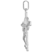 Picture of 29mm 1 1/4 inch Silver St Benedict Crucifix Necklace for Women and Men High Polish Italy 1.8mm Curb Chain