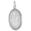 Picture of 25mm Sterling Silver St Patrick Medal Necklace 7/8 inch Oval Nickel Free Italy 1mm Box Chain