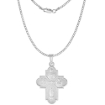 Picture of 1 1/4 inch Sterling Silver 4-way Cross Medal Cruciform Necklace For Men & Women Nickel Free Italy comes with or Without Chain