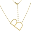Picture of 1 1/2 inch Gold Plated Sterling Silver Sideways Initial A-W Necklaces For Women Block Letters 18-20 inch