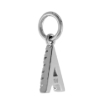 Picture of Very Tiny Sterling Silver CZ Block Initial A to Z Pendant for Women Rhodium Finish 1/4 inch tall