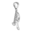 Picture of Very Small Sterling Silver CZ Stylized Block Initial A to Z Pendant for Women Rhodium Finish 3/8 inch