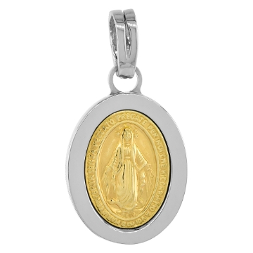 Picture of Sterling Silver Virgin Mary Miraculous Pendant , 7/8 inches long