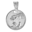 Picture of 5/8 inch Sterling Silver Round Baptismal Medal Necklace for Men and Women Italy 16mm Round available with or without chain