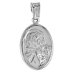 Picture of 3/4 inch Sterling Silver Oval Blessed Mother Mary and Jesus Medal Necklace for Women and men Italy 18mm tall Italy Polished Tall available with or without chain