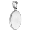 Picture of 3/4 inch Sterling Silver Oval Blessed Mother Mary and Jesus Medal Necklace for Women and men Italy 18mm tall Italy Polished Tall available with or without chain