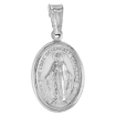 Picture of 3/4 inch Sterling Silver Oval Virgin Mary Miraculous Medal Necklace for Women Italy 20mm available with or without chain