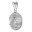 Picture of 5/8 inch Sterling Silver Praying Woman Medal Necklace for Women Italy 14 mm Tall available with or without chain