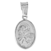 Picture of 5/8 inch Sterling Silver Mother Mary Jesus Medal Necklace for Women Italy 14 mm Tall available with or without chain