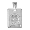 Picture of 3/4 inch Sterling Silver Rectangular Christ with Crown of Thorns Medal Necklace for Women and Men Italy 18 mm Tall available with or without chain