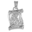 Picture of 3/4 inch Sterling Silver Christ on Embossed on Scroll Necklace for Women and Men Italy 19mm available with or without chain