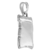 Picture of 3/4 inch Sterling Silver Plain Engravable Scroll Necklace for Women and Men Italy 18 mm Tall available with or without chain