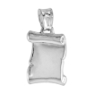 Picture of 5/8 inch Sterling Silver Plain Engravable Scroll Necklace for Women Italy 15 mm Tall available with or without chain