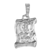 Picture of 5/8 inch Sterling Silver Jesus Christ Embossed on Scroll Necklace for Women Italy 15mm Tall available with or without chain