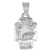 Picture of 3/4 inch Sterling Silver Baptism of Jesus Pendant Necklace for Women Cross Shaped High polish Italy 18mm Tall available with or without chain