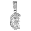 Picture of 1/2 inch Tiny Sterling Silver Crown of Thorns Head of Jesus Christ Pendant Necklace for Women High polish Italy Italy 13mm Tall available with or without chain