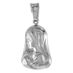Picture of 3/4 inch Sterling Silver Side Facing Virgin Mary Pendant Necklace for Women Italy 19mm Tall available with or without chain