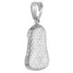 Picture of 3/4 inch Sterling Silver Side Facing Virgin Mary Pendant Necklace for Women Italy 19mm Tall available with or without chain