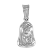 Picture of 1/2 inch Tiny Sterling Silver Mother Mary Pendant Necklace for Women Italy 13mm Tall available with or without chain