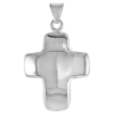 Picture of 45mm Sterling Silver Large Puffy Cross Necklace for Women Italy 1 3/4 inch Tall available with or without chain