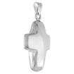 Picture of 45mm Sterling Silver Large Puffy Cross Necklace for Women Italy 1 3/4 inch Tall available with or without chain