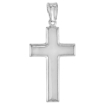 Picture of 30mm Sterling Silver Plain Latin Cross Necklace for Men and Women Italy 1 1/8 inch available with or without chain