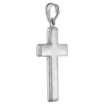 Picture of 30mm Sterling Silver Plain Latin Cross Necklace for Men and Women Italy 1 1/8 inch available with or without chain