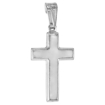 Picture of 23mm Sterling Silver Plain Latin Cross Necklace for Men and Women Italy 7/8 inch Tall available with or without chain