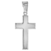 Picture of 22mm Sterling Silver Plain Latin Cross Necklace for Men and Women Polished Italy 7/8 inch Tall available with or without chain