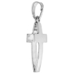 Picture of 22mm Sterling Silver Double Sided Latin Cross Necklace for Men and Women Polished Italy 7/8 inch Tall available with or without chain