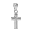 Picture of 11mm Sterling Silver Very Tiny Plain Cross Necklace for Women Italy 3/8 inch available with or without chain