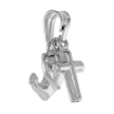 Picture of Small 1/2 inch Sterling Silver Dainty Hope Faith and Charity Charm / Necklace for Women Italy 13mm inch Tall available with or without chain