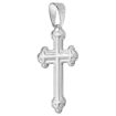 Picture of 33mm Sterling Silver Budded Cross Necklace for Men and Women Stamped Open Back Italy 1 1/4 inch Tall available with or without chain