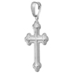 Picture of 26mm Sterling Silver Budded Cross Necklace for Men and Women Stamped Open Back Italy 1 inch Tall available with or without chain