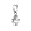 Picture of 8mm Tubular Sterling Silver Tiny Greek Cross Charm / Necklace for Women Polished Italy 5/16 inch Tall available with or without chain