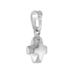 Picture of 8mm Square Edge Sterling Silver Tiny Greek Cross Charm / Necklace for Women Polished Italy 5/16 inch Tall available with or without chain