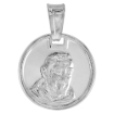 Picture of 5/8 inch Sterling Silver St Padre Pio Medal Necklace for Women and Men Italy 16mm Round available with or without chain