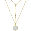 Picture of Gold-Plated Sterling Silver CZ Mother of Pearl Initials A-V Necklace for Women 2 piece with Enhancer Bale Red CZ Accent 16-18 inch