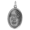 Picture of 7/8 inch Sterling Silver St Ann Medal Necklace Oxidized finish Oval 1.8mm Chain