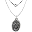 Picture of Sterling Silver St Alphonsus Medal Necklace Oxidized finish Oval 1.8mm Chain