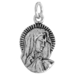 Picture of Sterling Silver Blessed Virgin Mary Medal Necklace Oxidized finish Oval 1.8mm Chain